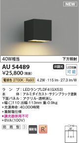 コイズミ照明 AU54489 ブラケット 非調光 LED 電球色 下方照射 防雨型 サテンブラック