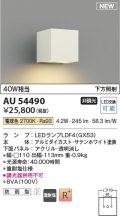 コイズミ照明 AU54490 ブラケット 非調光 LED 電球色 下方照射 防雨型 サテンホワイト