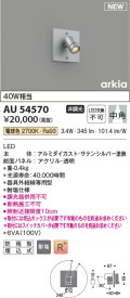 コイズミ照明 AU54570 スポットライト 非調光 LED一体型 電球色 中角 防雨型 サテンシルバー
