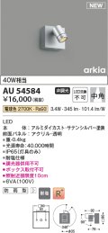 コイズミ照明 AU54584 スポットライト 非調光 LED一体型 電球色 中角 防雨型 サテンシルバー