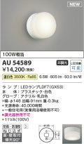 コイズミ照明 AU54589 ブラケット 非調光 LED 温白色 直付・壁付取付 防雨・防湿型 白色