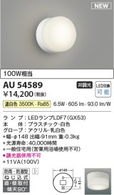 コイズミ照明 AU54589 ブラケット 非調光 LED 温白色 直付・壁付取付 防雨・防湿型 白色