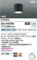 コイズミ照明 AU54788 シーリング 非調光 LED 昼白色 密閉型 防雨・防湿型 サテンブラック