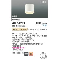 コイズミ照明 AU54789 シーリング 非調光 LED 電球色 密閉型 防雨・防湿型 サテンホワイト