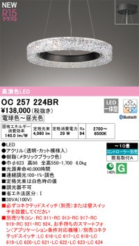 オーデリック OC257224BR シャンデリア 10畳 調光調色 Bluetooth リモコン別売 LED一体型 高演色LED メタリックブラック