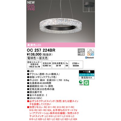 画像1: オーデリック OC257224BR シャンデリア 10畳 調光調色 Bluetooth リモコン別売 LED一体型 高演色LED メタリックブラック