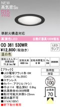 オーデリック OD361530WR(ランプ別梱) エクステリア ダウンライト 埋込穴φ100 LEDランプ 温白色 高気密SB 高演色LED 軒下取付専用 防雨型 ブラック