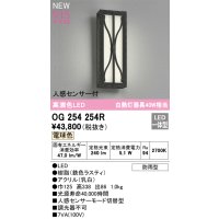 オーデリック OG254254R エクステリア ポーチライト LED一体型 電球色 高演色LED 人感センサー付 防雨型 鉄色ラスティ