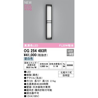 画像1: オーデリック OG254493R エクステリア ポーチライト LED一体型 昼白色 高演色LED 防雨型 黒色