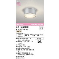オーデリック OG254600LR(ランプ別梱) エクステリア ポーチライト LEDランプ 電球色 高演色LED 防雨型 マットシルバー