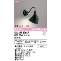 オーデリック OG254676LR(ランプ別梱) エクステリア ポーチライト LEDランプ 電球色 高演色LED 防雨型 黒色
