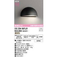 オーデリック OG254697LR(ランプ別梱) エクステリア 表札灯 LEDランプ 電球色 高演色LED 防雨型 黒色