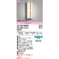 オーデリック OG254836BR エクステリア ポーチライト Bluetooth タブレット別売 LED一体型 電球色 高演色LED 人感センサー付 防雨型