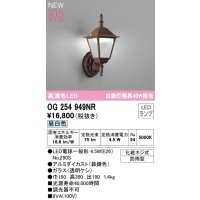 オーデリック OG254949NR(ランプ別梱) エクステリア ポーチライト LEDランプ 昼白色 高演色LED 防雨型 鉄錆色