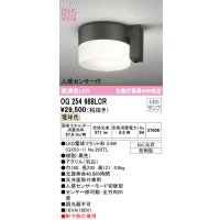 オーデリック OG254988LCR(ランプ別梱) エクステリア ポーチライト LEDランプ 電球色 高演色LED 人感センサー付 防雨型 黒色