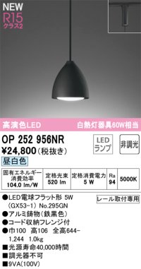オーデリック OP252956NR(ランプ別梱) ペンダントライト 非調光 LEDランプ 昼白色 高演色LED プラグタイプ 鉄黒色