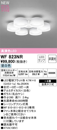 オーデリック WF823NR(ランプ別梱) シーリングファン 8畳 灯具のみ 本体別売 非調光LEDランプ 昼白色 白色