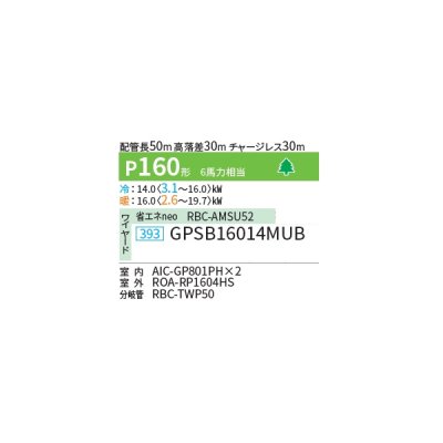 画像2: 日本キヤリア/旧東芝 GPSB16014MUB 業務用エアコン 厨房用 天井吊形 スーパーパワーエコゴールド 同時ツイン P160 6馬力 三相200V ワイヤード ♪∀