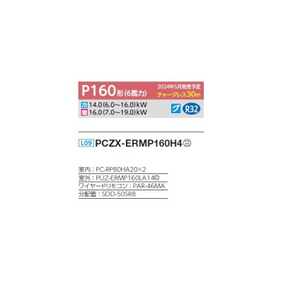 画像2: 三菱 PCZX-ERMP160H4 業務用エアコン 厨房用天吊 スリムER 同時ツイン P160形 6馬力 三相 200V ワイヤード ♪
