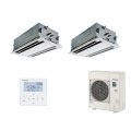 パナソニック [PA-P112L7HDB+分岐管] 業務用エアコン 2方向天井カセット形 XEPHY Eco エコナビ 同時ツイン P112形 4馬力 三相200Ｖ ♪♭