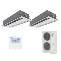 パナソニック [PA-P224L7HDB+分岐管] 業務用エアコン 2方向天井カセット形 XEPHY Eco エコナビ 同時ツイン P224形 8馬力 三相200Ｖ ♪
