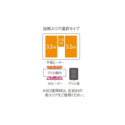 画像2: パナソニック KZ-S1F6K IHクッキングヒーター ビルトインタイプ 幅60cm Sシリーズ 3口 トップ：ジェットブラック