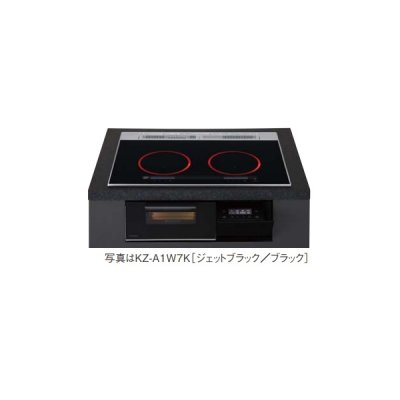 画像1: パナソニック KZ-A1W6K IHクッキングヒーター ビルトインタイプ 幅60cm Aシリーズ 2口 トップ：ジェットブラック