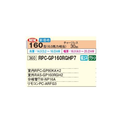 画像2: 日立 RPC-GP160RGHP7 業務用エアコン てんつり 同時ツイン 省エネの達人プレミアム 160型 6.0馬力 三相 200V(RPC-GP160RGHP6の後継品)♪