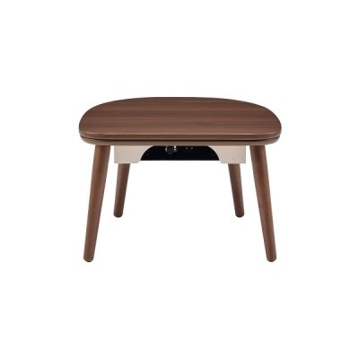 画像1: ユアサプライムス マカロ545F(BR) こたつテーブル 小さなこたつ 半月型ミニテーブル　ブラウン ℃℃