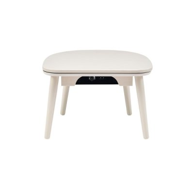 画像1: ユアサプライムス マカロ545F(WW) こたつテーブル 小さなこたつ 半月型ミニテーブル　 ホワイトウォッシュ ℃℃