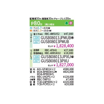 画像2: 日本キヤリア/旧東芝 GUSB08013JPMUB 業務用エアコン 天井カセット 4方向 大清快 スーパーパワーエコゴールド ツイン P80 3馬力 単相200V ワイヤード ♪∀