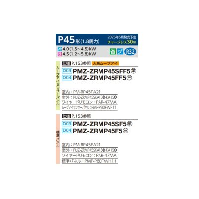 画像2: 三菱 PMZ-ZRMP45FF5 業務用エアコン 1方向天井カセット スリムZR 標準シングル P45形 1.8馬力 三相 200V ワイヤード ♪∀