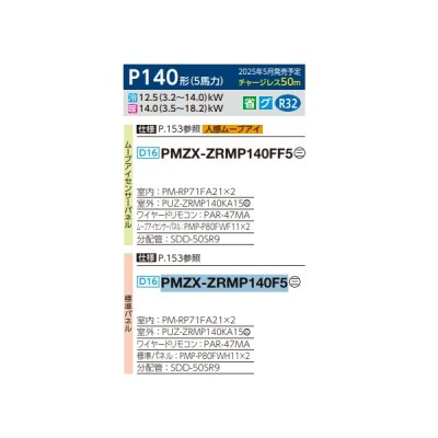 画像2: 三菱 PMZX-ZRMP140FF5 業務用エアコン 1方向天井カセット スリムZR 同時ツイン P140形 5馬力 三相 200V ワイヤード ♪∀
