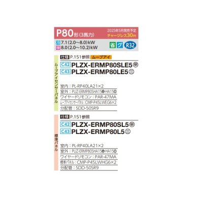 画像2: 三菱 PLZX-ERMP80SL5 業務用エアコン 2方向天井カセット スリムER 同時ツイン P80形 3馬力 単相 200V ワイヤード ♪∀