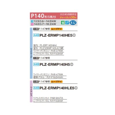 画像2: 三菱 PLZ-ERMP140HE5 業務用エアコン 4方向天井カセット i-スクエアタイプ スリムER 標準シングル P140形 5馬力 三相 200V ワイヤード ♪∀