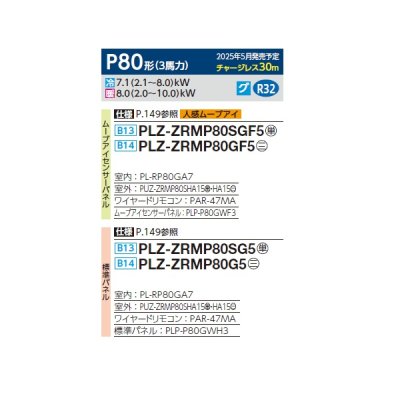 画像2: 三菱 PLZ-ZRMP80SGF5 業務用エアコン 4方向天井カセット コンパクトタイプ スリムZR 標準シングル P80形 3馬力 単相 200V ワイヤード ♪∀