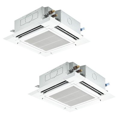 画像1: 三菱 PLZX-ERMP112H5 業務用エアコン 4方向天井カセット i-スクエアタイプ スリムER 同時ツイン P112形 4馬力 三相 200V ワイヤード ♪∀