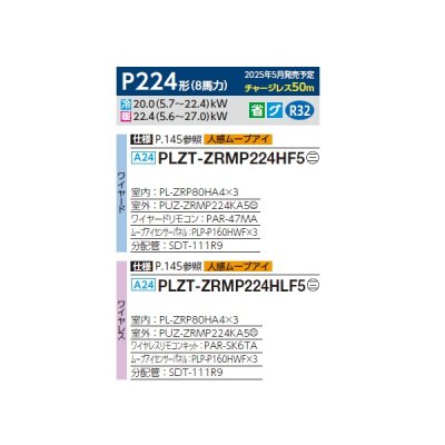 画像2: 三菱 PLZT-ZRMP224HLF5 業務用エアコン 4方向天井カセット i-スクエアタイプ スリムZR 同時トリプル P224形 8馬力 三相 200V ワイヤレス ♪∀