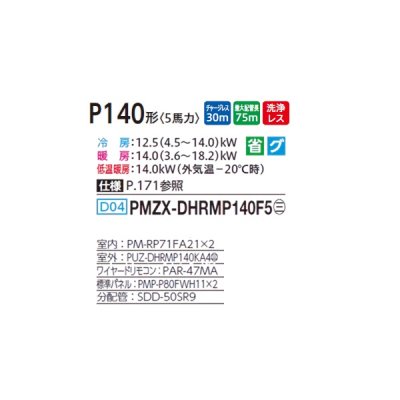 画像2: 三菱 PMZX-DHRMP140F5 業務用エアコン 1方向天井カセット ズバ暖スリム DHシリーズ 同時ツイン P140形 5馬力 三相 200V ワイヤード ♪