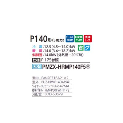 画像2: 三菱 PMZX-HRMP140F5 業務用エアコン 1方向天井カセット ズバ暖スリム Hシリーズ 同時ツイン P140形 5馬力 三相 200V ワイヤード ♪