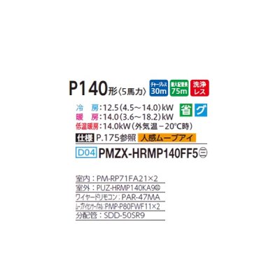 画像2: 三菱 PMZX-HRMP140FF5 業務用エアコン 1方向天井カセット ズバ暖スリム Hシリーズ 同時ツイン P140形 5馬力 三相 200V ワイヤード ♪