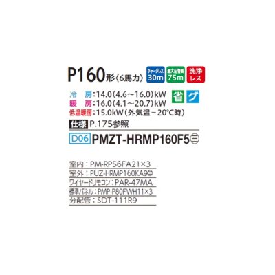 画像2: 三菱 PMZT-HRMP160F5 業務用エアコン 1方向天井カセット ズバ暖スリム Hシリーズ 同時トリプル P160形 6馬力 三相 200V ワイヤード ♪
