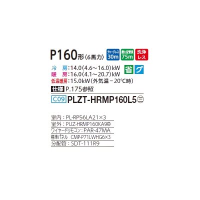 画像2: 三菱 PLZT-HRMP160L5 業務用エアコン 2方向天井カセット ズバ暖スリム Hシリーズ 同時トリプル P160形 6馬力 三相 200V ワイヤード ♪