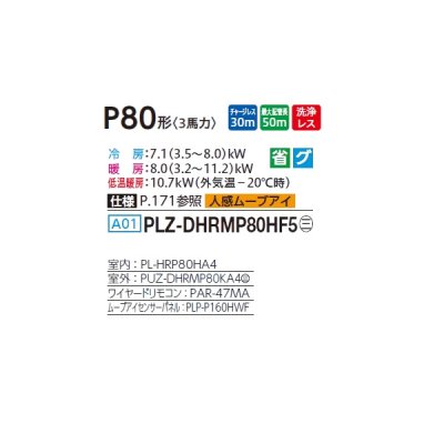 画像2: 三菱 PLZ-DHRMP80HF5 業務用エアコン 4方向天井カセット i-スクエアタイプ ズバ暖スリム DHシリーズ 標準シングル P80形 3馬力 三相 200V ワイヤード ♪