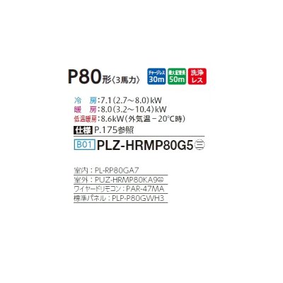 画像2: 三菱 PLZ-HRMP80G5 業務用エアコン 4方向天井カセット コンパクトタイプ ズバ暖スリム Hシリーズ 標準シングル P80形 3馬力 三相 200V ワイヤード ♪
