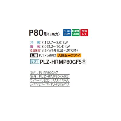 画像2: 三菱 PLZ-HRMP80GF5 業務用エアコン 4方向天井カセット コンパクトタイプ ズバ暖スリム Hシリーズ 標準シングル P80形 3馬力 三相 200V ワイヤード ♪