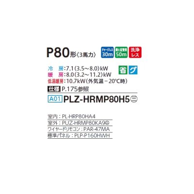画像2: 三菱 PLZ-HRMP80H5 業務用エアコン 4方向天井カセット i-スクエアタイプ ズバ暖スリム Hシリーズ 標準シングル P80形 3馬力 三相 200V ワイヤード ♪