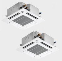 三菱 PLZX-DHRMP80GF5 業務用エアコン 4方向天井カセット コンパクトタイプ ズバ暖スリム DHシリーズ 同時ツイン P80形 3馬力 三相 200V ワイヤード ♪