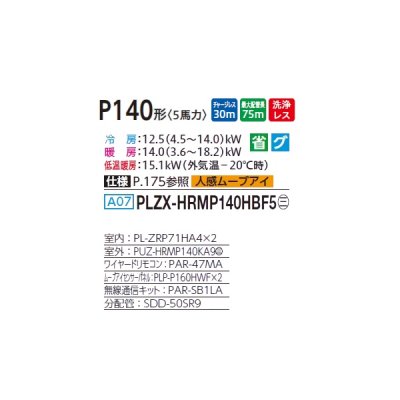 画像2: 三菱 PLZX-HRMP140HBF5 業務用エアコン 4方向天井カセット i-スクエアタイプ ズバ暖スリム Hシリーズ 同時ツイン P140形 5馬力 三相 200V ワイヤード ♪