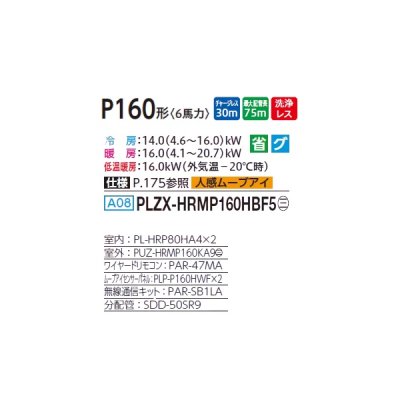 画像2: 三菱 PLZX-HRMP160HBF5 業務用エアコン 4方向天井カセット i-スクエアタイプ ズバ暖スリム Hシリーズ 同時ツイン P160形 6馬力 三相 200V ワイヤード ♪